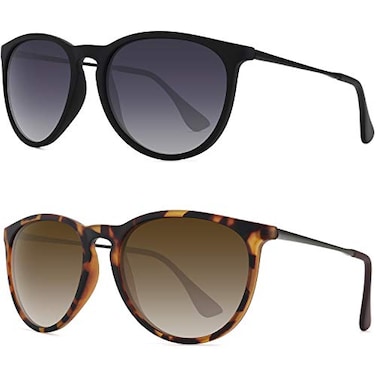 WOWSUN Retro Polarized Sunglasses Womens Trendy Round Classic Glasses