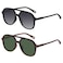 YDAOWKN Retro Square Aviator Sunglasses for Womens Mens Vintage 70s Double Bridge Sun Glasses