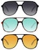 YDAOWKN Retro Square Aviator Sunglasses for Womens Mens Vintage 70s Double Bridge Sun Glasses