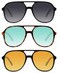 YDAOWKN Retro Square Aviator Sunglasses for Womens Mens Vintage 70s Double Bridge Sun Glasses