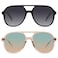YDAOWKN Retro Square Aviator Sunglasses for Womens Mens Vintage 70s Double Bridge Sun Glasses