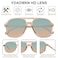 YDAOWKN Retro Square Aviator Sunglasses for Womens Mens Vintage 70s Double Bridge Sun Glasses