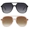 YDAOWKN Retro Square Aviator Sunglasses for Womens Mens Vintage 70s Double Bridge Sun Glasses
