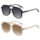 YDAOWKN Retro Square Aviator Sunglasses for Womens Mens Vintage 70s Double Bridge Sun Glasses