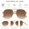 YDAOWKN Retro Square Aviator Sunglasses for Womens Mens Vintage 70s Double Bridge Sun Glasses