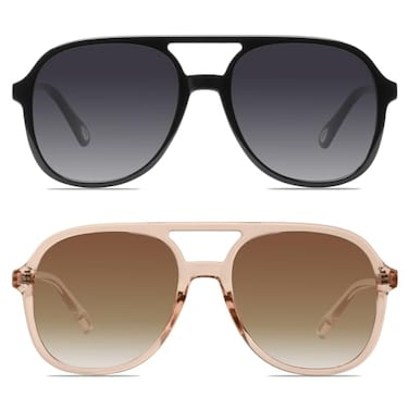 YDAOWKN Retro Square Aviator Sunglasses for Womens Mens Vintage 70s Double Bridge Sun Glasses