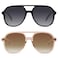 YDAOWKN Retro Square Aviator Sunglasses for Womens Mens Vintage 70s Double Bridge Sun Glasses