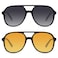 YDAOWKN Retro Square Aviator Sunglasses for Womens Mens Vintage 70s Double Bridge Sun Glasses