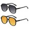 YDAOWKN Retro Square Aviator Sunglasses for Womens Mens Vintage 70s Double Bridge Sun Glasses