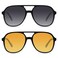 YDAOWKN Retro Square Aviator Sunglasses for Womens Mens Vintage 70s Double Bridge Sun Glasses