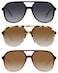 YDAOWKN Retro Square Aviator Sunglasses for Womens Mens Vintage 70s Double Bridge Sun Glasses