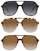 YDAOWKN Retro Square Aviator Sunglasses for Womens Mens Vintage 70s Double Bridge Sun Glasses