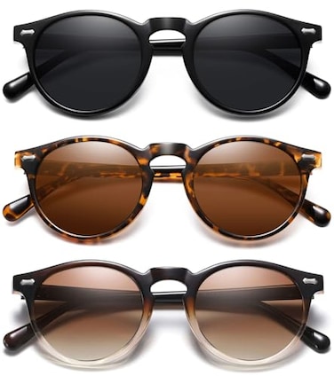 YMRFW Retro Small Round Polarized Sunglasses for Women Vintage Style Circle Sun Glasses UV Protection