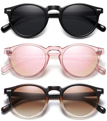 YMRFW Retro Small Round Polarized Sunglasses for Women Vintage Style Circle Sun Glasses UV Protection