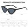 YooThink Cat Eye Sunglasses for Women Vintage Goggles Plastic Frame Sunglasses Black