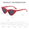 YooThink Cat Eye Sunglasses for Women Vintage Goggles Plastic Frame Sunglasses Red