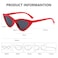 YooThink Cat Eye Sunglasses for Women Vintage Goggles Plastic Frame Sunglasses Red