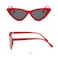 YooThink Cat Eye Sunglasses for Women Vintage Goggles Plastic Frame Sunglasses Red