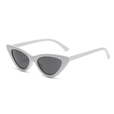 YooThink Cat Eye Sunglasses for Women Vintage Goggles Plastic Frame Sunglasses White