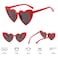 YooThink Heart Shaped Sunglasses for WomenVintage Cat Eye Mod Style Retro Kurt Cobain Glasses Red