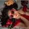 YooThink Heart Shaped Sunglasses for WomenVintage Cat Eye Mod Style Retro Kurt Cobain Glasses Red