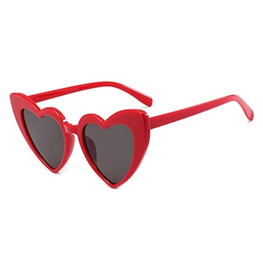 YooThink Heart Shaped Sunglasses for WomenVintage Cat Eye Mod Style Retro Kurt Cobain Glasses Red