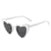 YooThink Heart Shaped Sunglasses for WomenVintage Cat Eye Mod Style Retro Kurt Cobain Glasses White