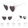 YooThink Heart Shaped Sunglasses for WomenVintage Cat Eye Mod Style Retro Kurt Cobain Glasses White