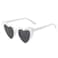 YooThink Heart Shaped Sunglasses for WomenVintage Cat Eye Mod Style Retro Kurt Cobain Glasses White