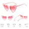 YooThink Love Heart Shaped Sunglasses for WomenVintage Cat Eye Mod Style Retro Glasses