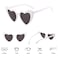 YooThink Love Heart Shaped Sunglasses for WomenVintage Cat Eye Mod Style Retro Glasses White 2