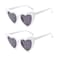 YooThink Love Heart Shaped Sunglasses for WomenVintage Cat Eye Mod Style Retro Glasses White 2