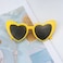 YooThink Love Heart Shaped Sunglasses for WomenVintage Cat Eye Mod Style Retro Glasses Yellow
