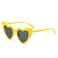 YooThink Love Heart Shaped Sunglasses for WomenVintage Cat Eye Mod Style Retro Glasses Yellow