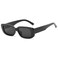 YooThink Rectangle Sunglasses for Women Men Small Narrow Square Frame UV400 Protection Black