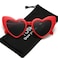 YOSHYA Clout Goggle Heart Sunglasses Vintage Cat Eye Mod Style Retro Kurt Cobain Glasses Red Grey