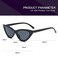 YOSHYA Retro Vintage Narrow Cat Eye Sunglasses for Women Clout Goggles Plastic Frame Black Grey