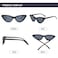 YOSHYA Retro Vintage Narrow Cat Eye Sunglasses for Women Clout Goggles Plastic Frame Black Grey