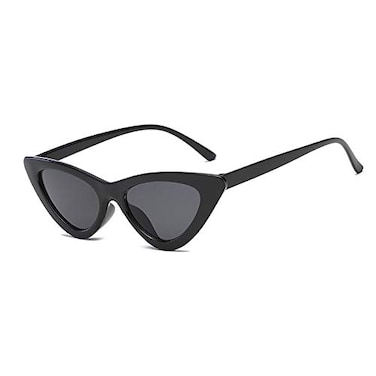 YOSHYA Retro Vintage Narrow Cat Eye Sunglasses for Women Clout Goggles Plastic Frame Black Grey