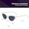 YOSHYA Retro Vintage Narrow Cat Eye Sunglasses for Women Clout Goggles Plastic Frame White Grey
