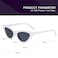 YOSHYA Retro Vintage Narrow Cat Eye Sunglasses for Women Clout Goggles Plastic Frame White Grey