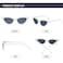 YOSHYA Retro Vintage Narrow Cat Eye Sunglasses for Women Clout Goggles Plastic Frame White Grey