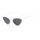 YOSHYA Retro Vintage Narrow Cat Eye Sunglasses for Women Clout Goggles Plastic Frame White Grey