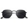 YWWPMDOF Polarized Sunglasses Men and Womens Trendy Square Hexagonal Flat Mirrored Sun Glasses UV Protection Black