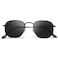 YWWPMDOF Polarized Sunglasses Men and Womens Trendy Square Hexagonal Flat Mirrored Sun Glasses UV Protection Black