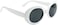 ZaneGear White Oval Round Sunglasses Thick Bold Retro Clout Goggles White Smoke Large