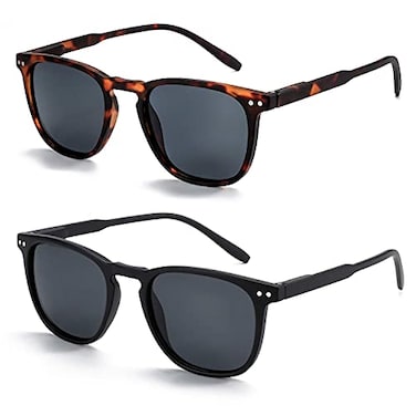 ZENOTTIC Polarized Sunglasses for Women Men Retro Shades Round Square Frame UV Protection 2 Pack