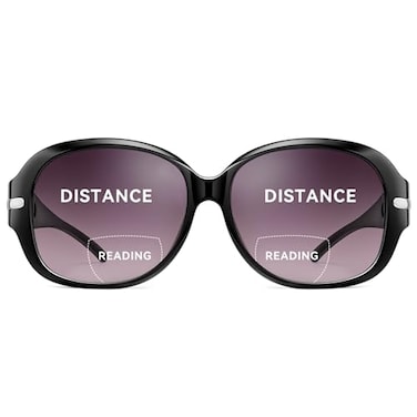 JM Classic Bifocal Reading Sunglasses for Women Vintage Reader Glasses Outdoor UV Protection Black