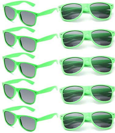 Eyegla Green Sunglasses Bulk Party Sunglasses Pack 80s Shades Eyewear Set Mardi Gras St Patricks Day Sun Glasses10 Pack