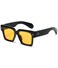 EYLRIM Square Frame Sunglasses for Women Men Trendy Thick Frame Rectangle Sun Glasses Black Shades02 BlackOrange